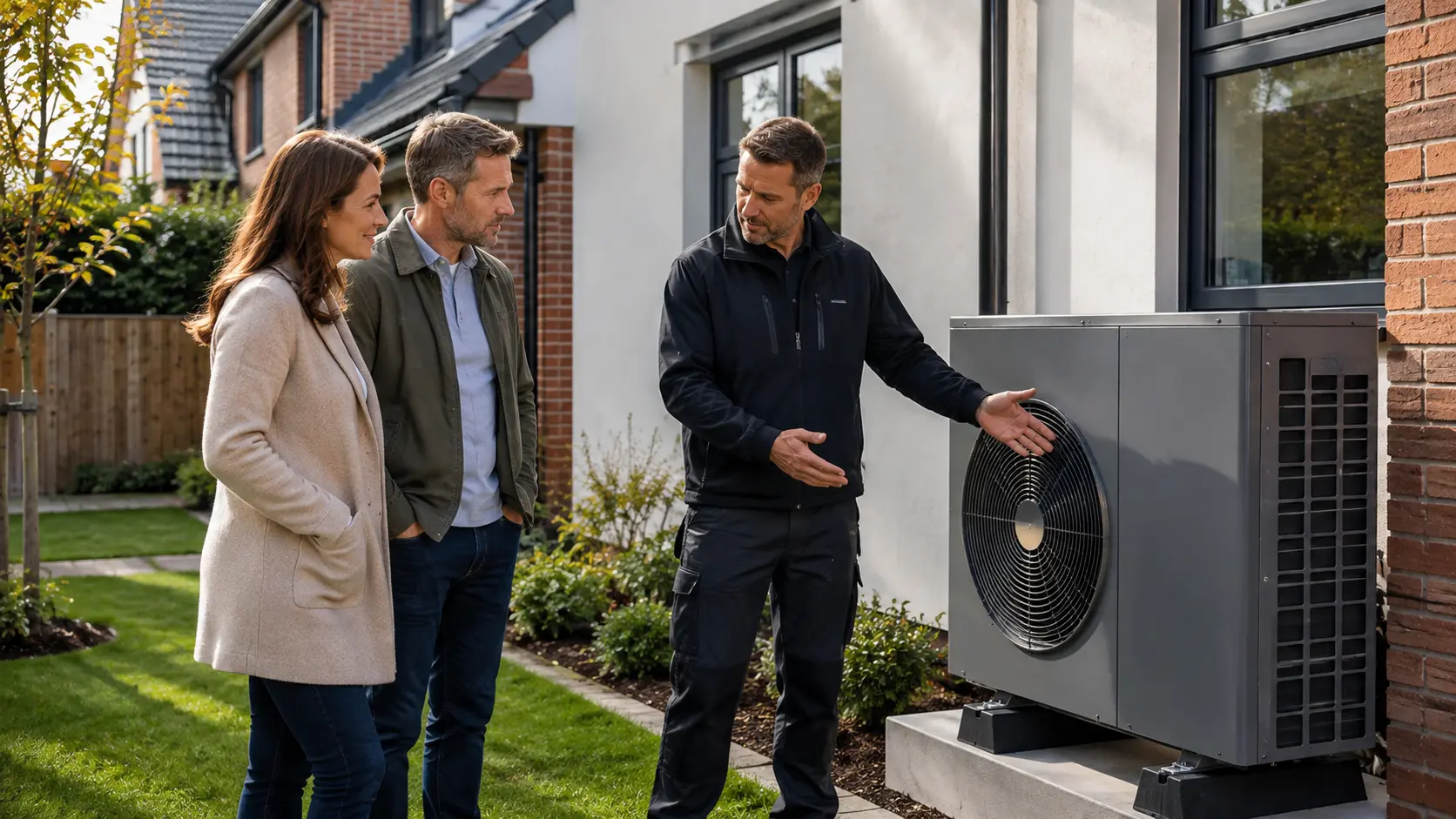 Modern Air Source Heat Pump installed at a West Midlands home
